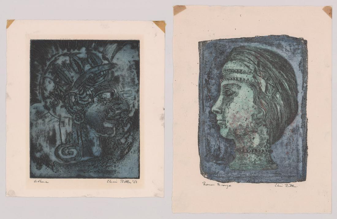 Chris Ritter Etchings Athena and Roman Bronze (1 of 4)