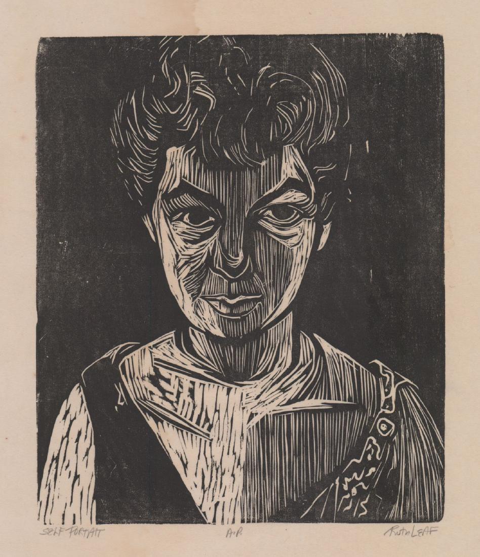 Ruth Leaf Woodcut [Self Portrait] (1 of 5)