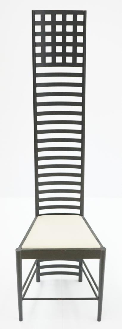 Mackintosh Chair by Cassina: Charles Rennie Mackintosh chair by Cassina. Measures 59.25" x 16.25" x 17". Very good to excellent condition. Special shipping required on this item.