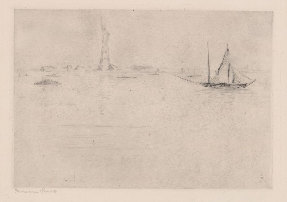 A Fine Signed Etching New York Harbor Dated 1912 (1 of 4)