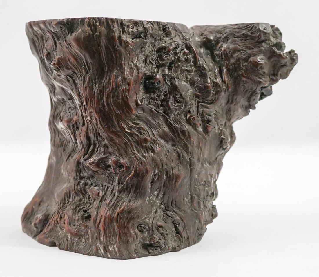 Chinese Burl Wood Brushpot (1 of 6)