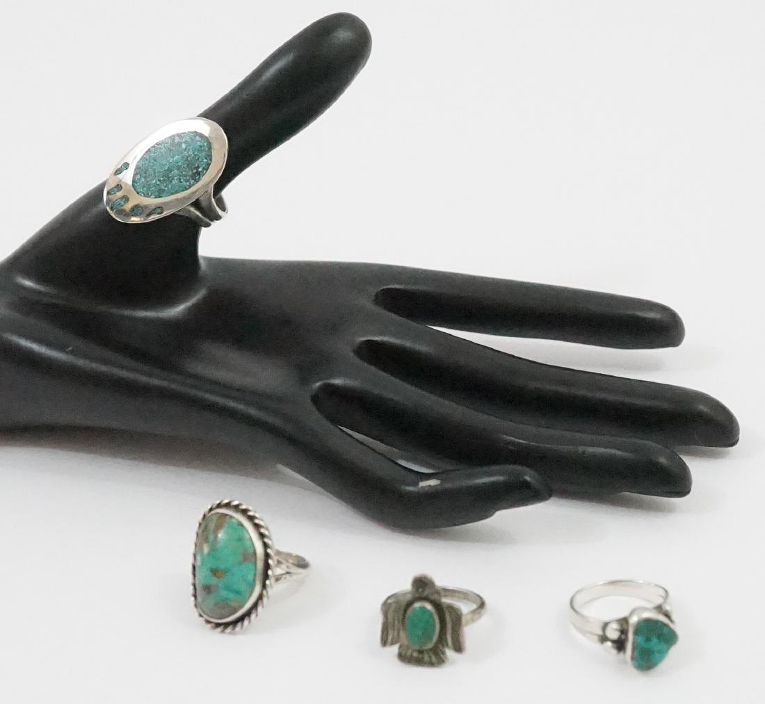 (4) Vintage Sterling & Turquoise Rings (1 of 5)