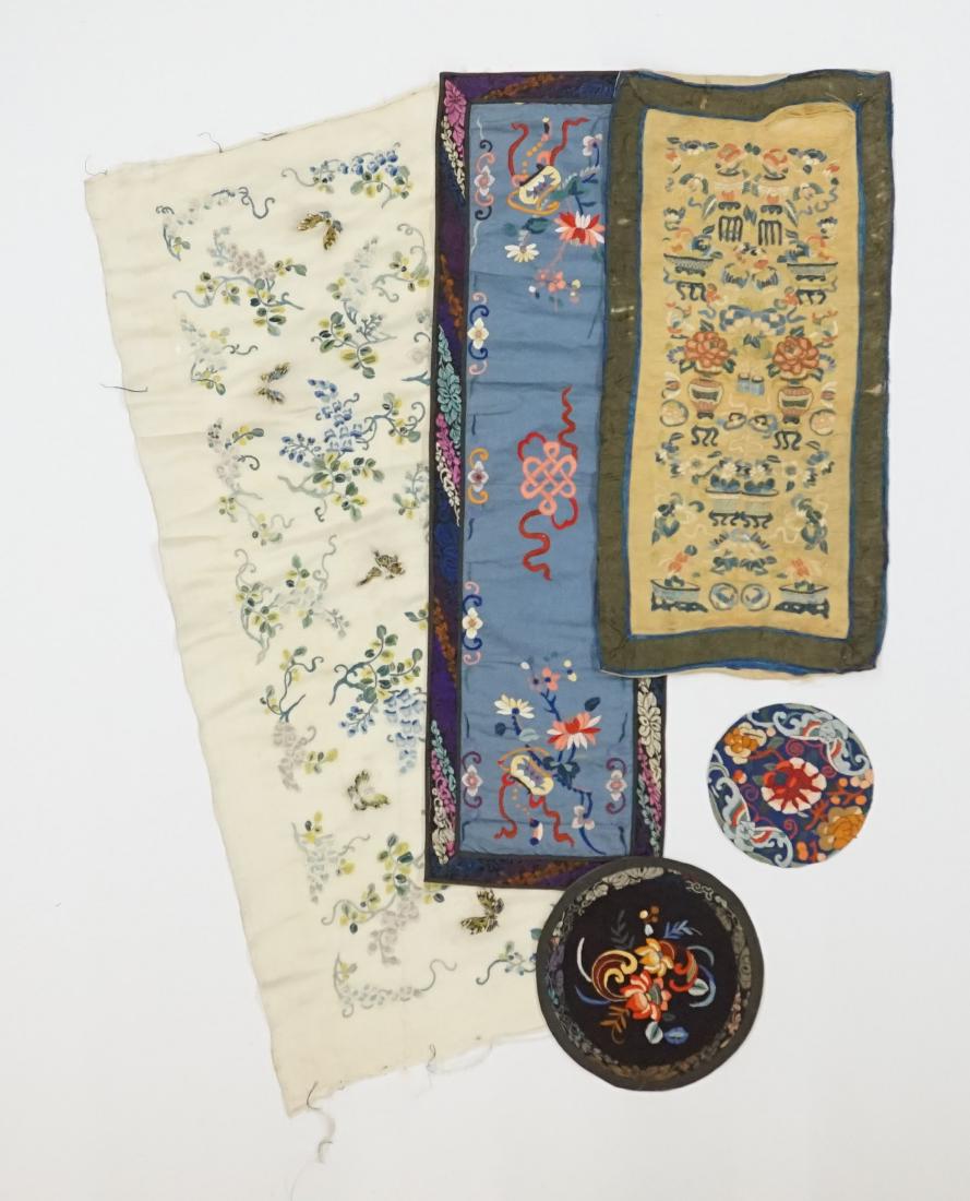 Chinese Silk Embroidered Panels & Rounds (1 of 9)