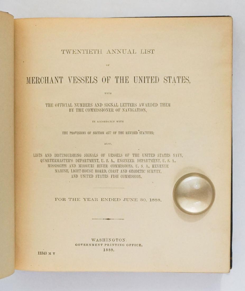 Merchant Vessels of the United States 1889 (1 of 6)