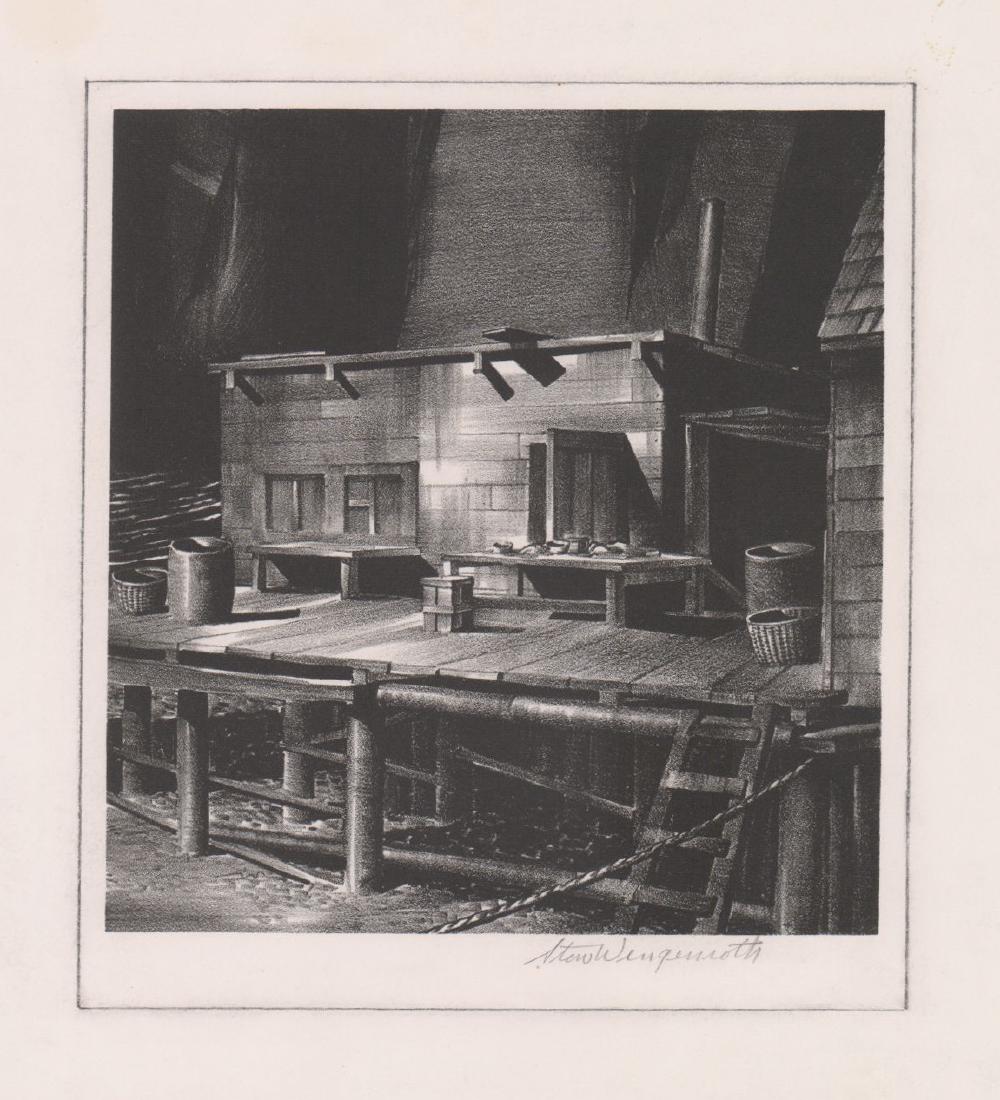 Stew Wengenroth Lithograph [An Eastport Wharf] (1 of 4)