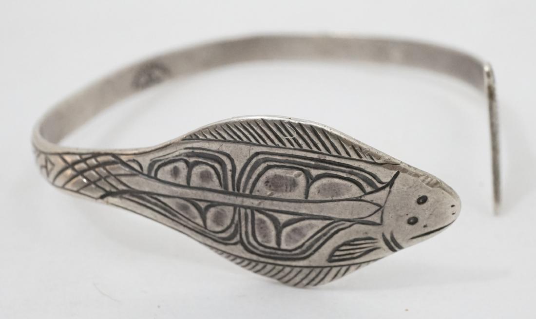 Northwest Coast Signed Sterling Cuff Bracelet (1 of 3)