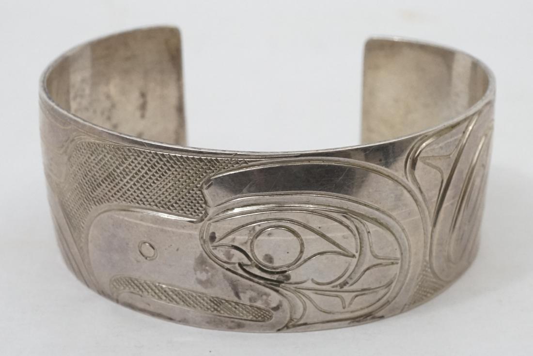 Northwest Coast Silver Cuff Bracelet Signed PS (1 of 5)