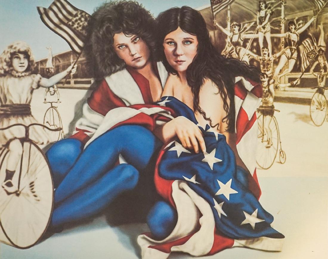 Robert Anderson Lithograph Ladies In Flag (1 of 3)