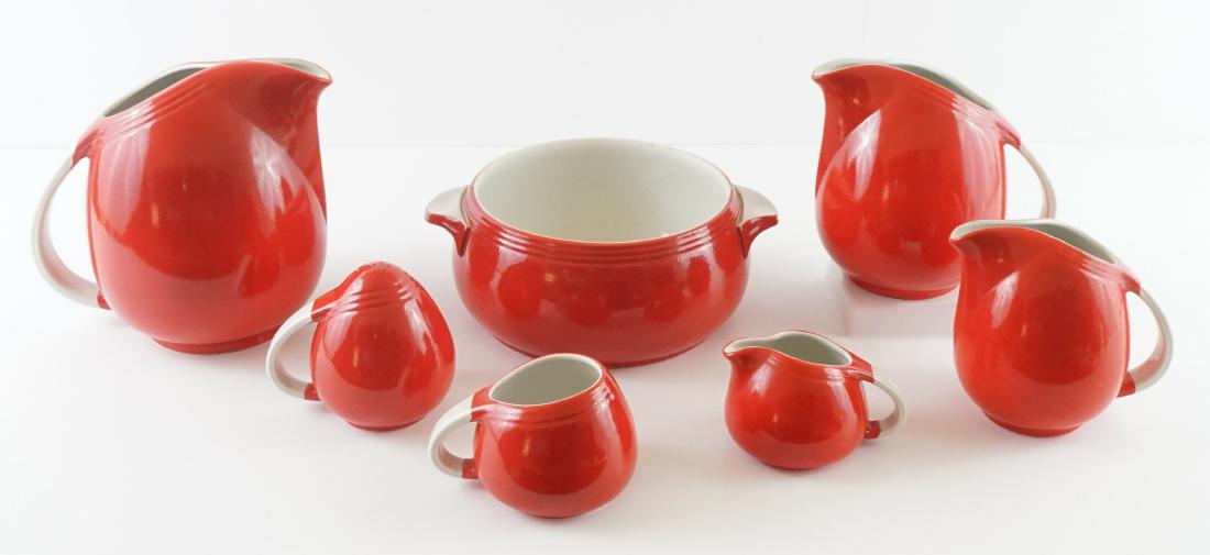 Seven Pieces of Hall Kitchenware in Red (1 of 8)