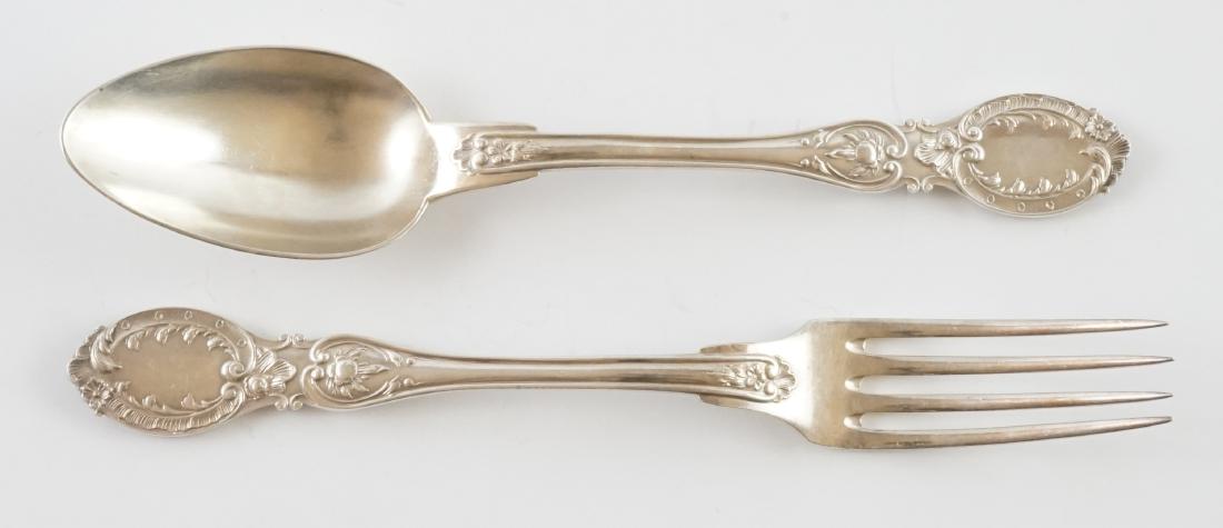 French Silver Plate Serving Fork and Spoon (1 of 10)