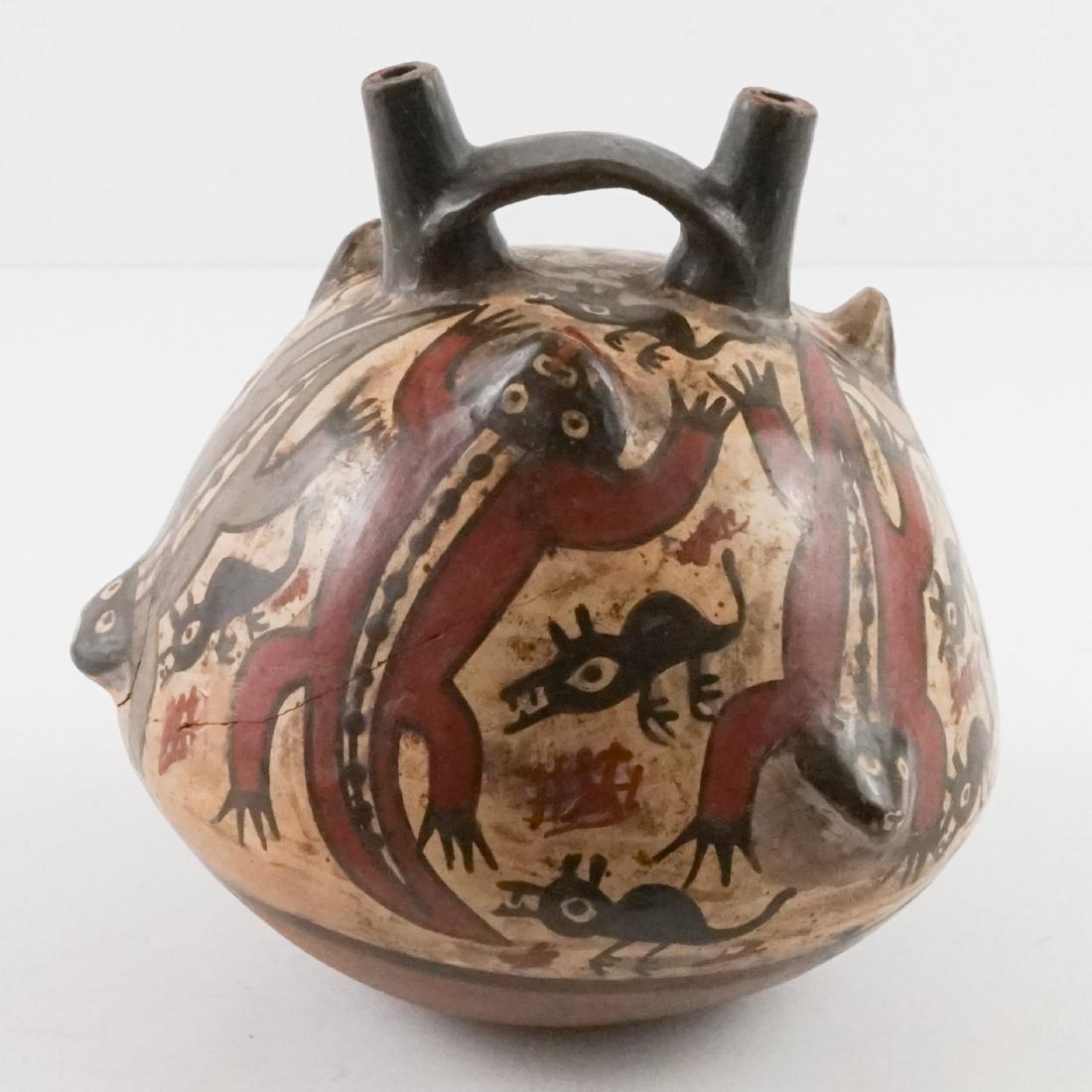 Nazca Pottery Stirrup Jar w/Raised Design (1 of 5)