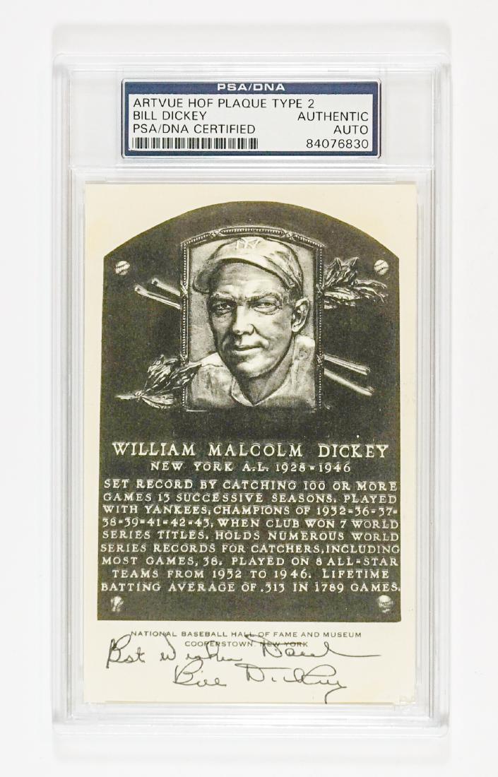 Bill Dickey Autographed HOF Postcard PSA/DNA (1 of 2)