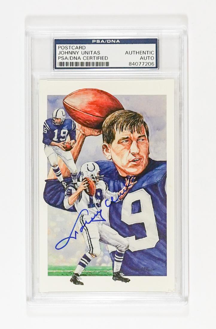 Johnny Unitas Autographed Postcard PSA/DNA (1 of 2)
