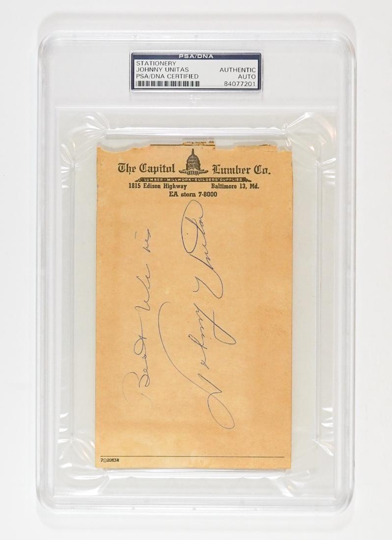 Johnny Unitas Autographed Stationery (1 of 2)