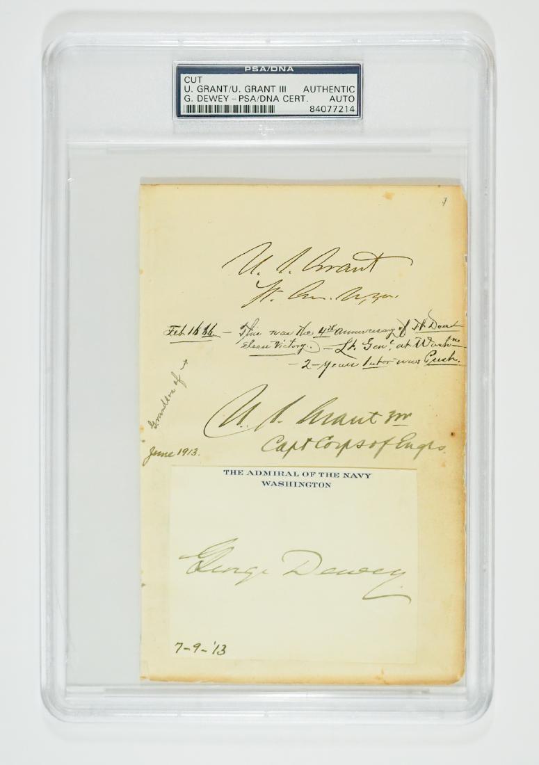 U.S. Grant, Grant III, G. Dewey Sign Album Page (1 of 2)