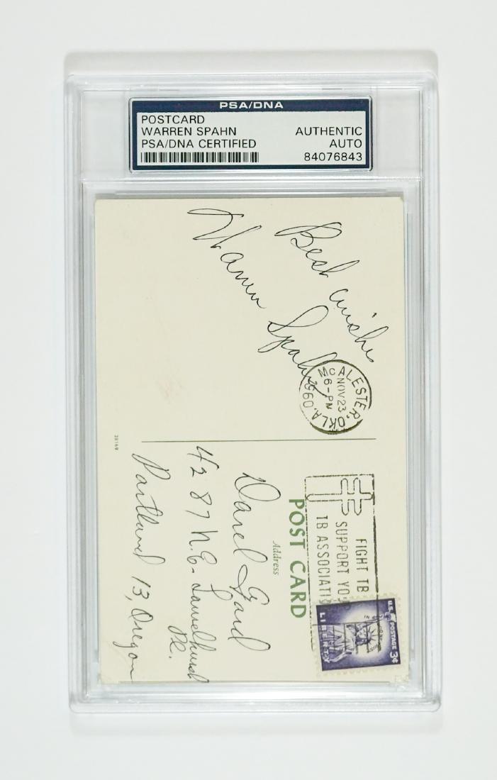 Warren Spahn Autographed Postcard PSA/DNA (1 of 2)