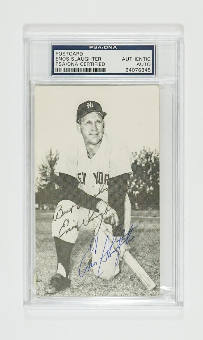 Enos Slaughter Autographed Postcard PSA/DNA (1 of 2)