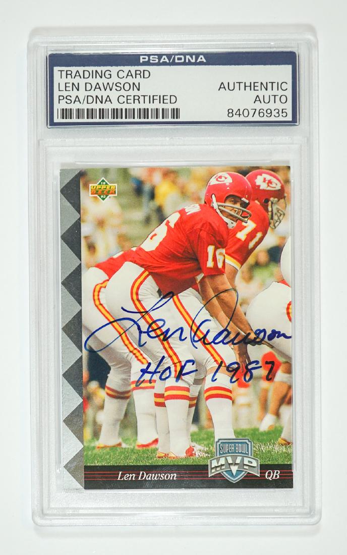 Len Dawson Autographed Football Card PSA/DNA
