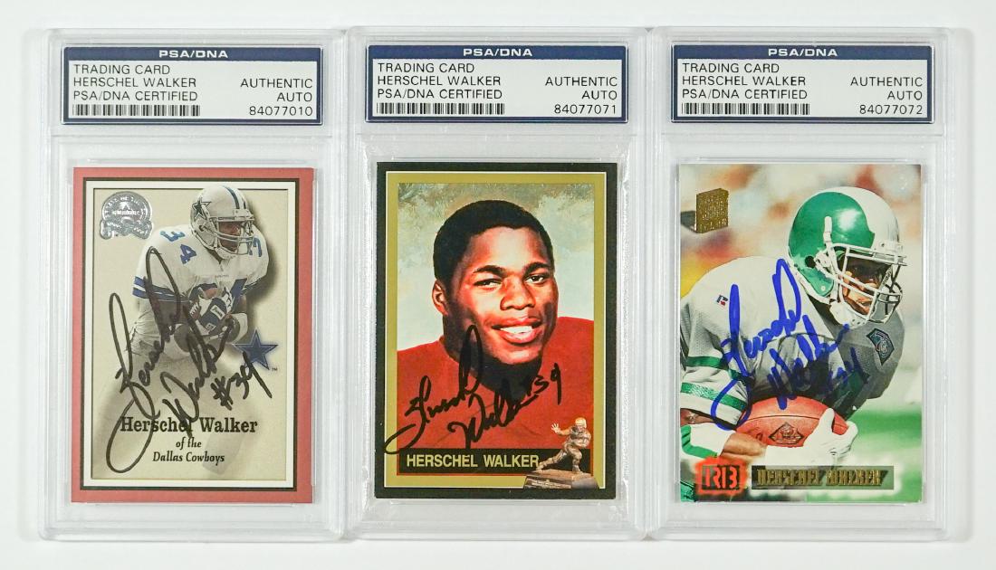 Herschel Walker Autographed Football Cards PSA/DNA (1 of 2)