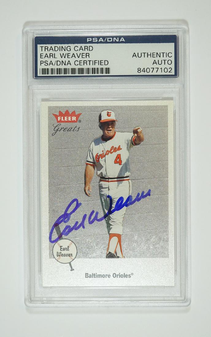 Earl Weaver Autographed Baseball Card PSA/DNA (1 of 2)