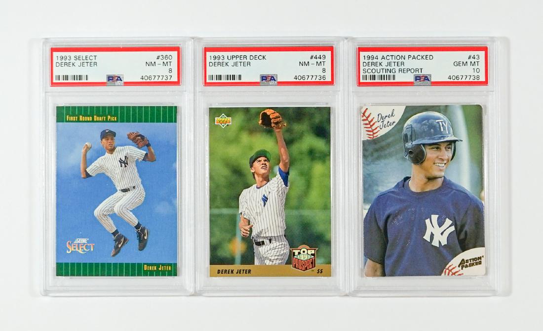 Three Derek Jeter PSA Graded Cards with Rookies (1 of 2)