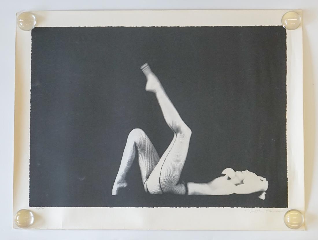 Milton Greene Photolithograph of Marilyn Monroe: Milton Greene photolithograph of Marilyn Monroe. Signed in pencil "Milton H. Greene" lower right. Numbered in pencil "145/300" lower left. Very good condition. Measures 46" x 35". Unframed, loose and 