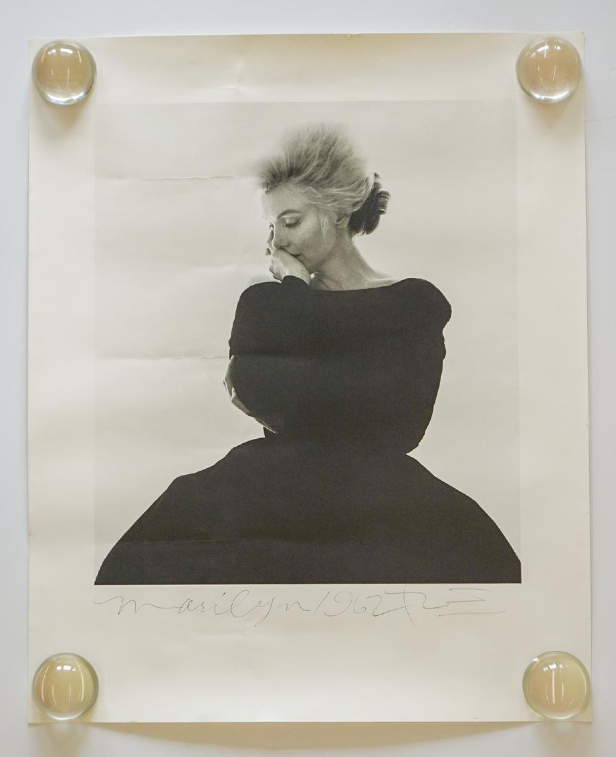 Marilyn Monroe Signed Bert Stern Print: Bert Stern signed and numbered print of Marilyn Monroe. Signed in pencil "Bert Stern" lower right. Numbered in pencil "94/3000" on verso. Good condition with fold, roll or crease lines. Measures 32" x