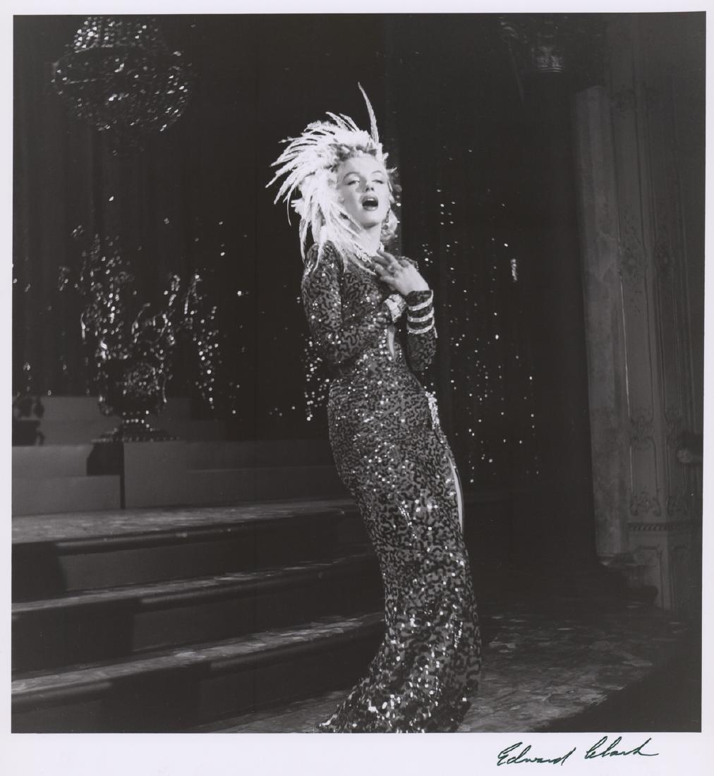 Marilyn Monroe Photographed by Edward Clark: Marilyn Monroe photographed by Ed Clark. Signed in pen "Edward Clark" lower right. Measures 14" x 11". Ex+/NrMt. Unframed, loose and not glued or mounted. Provenance: Seattle, Washington estate. We sh
