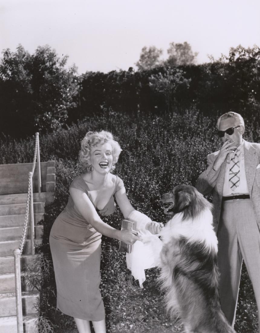 Marilyn Monroe Photographed by Bob Willoughby: Marilyn Monroe photographed by Bob Willoughby. Stamped "Photo by Bob Willoughby" on verso. Measures 14" x 11". Excellent condition. Unframed, loose and not glued or mounted. Provenance: Seattle, Washi