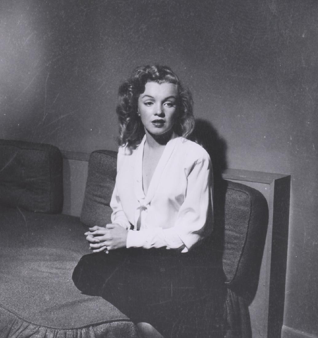 Marilyn Monroe Photographed by Philippe Halsman: Marilyn Monroe photographed by Philippe Halsman. Later undated printing. Measures 10" x 8". Excellent condition. Unframed, loose and not glued or mounted. Provenance: Seattle, Washington estate. We sh