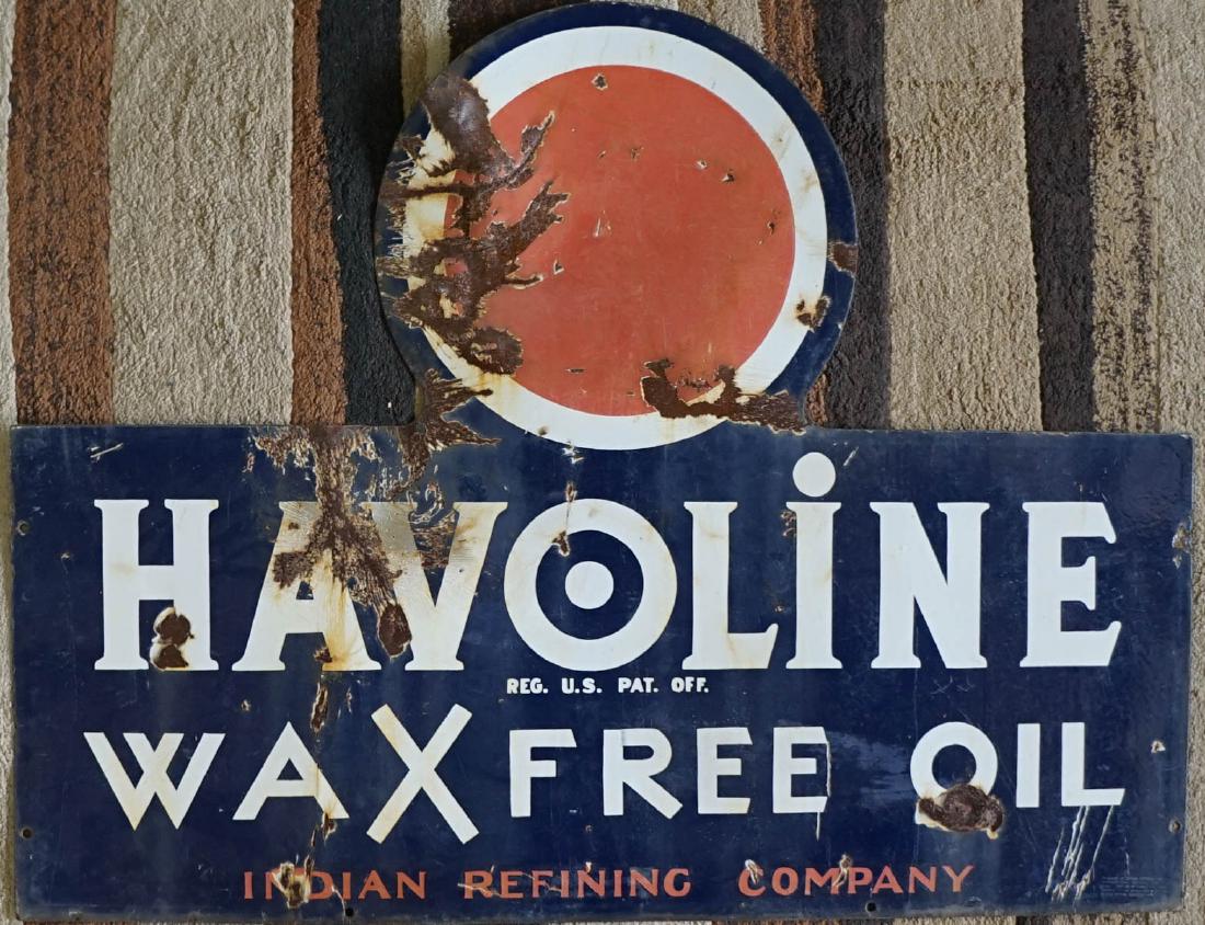 Havoline Motor Oil Double-Sided Metal Sign (1 of 6)