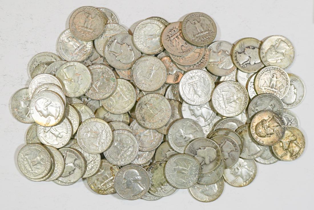 Group of [100] Silver Washington Quarters (1 of 1)