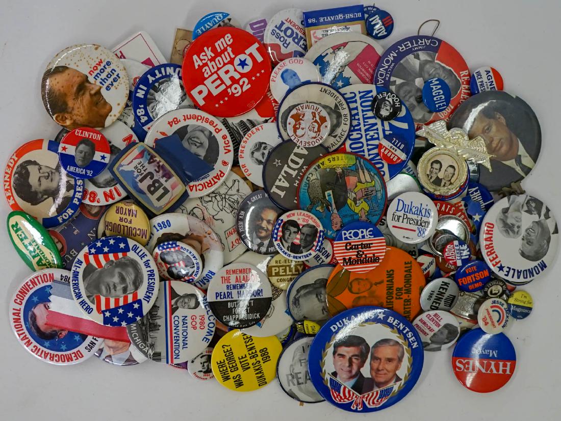 Group of (130) Vintage Political Pinback Buttons (1 of 1)