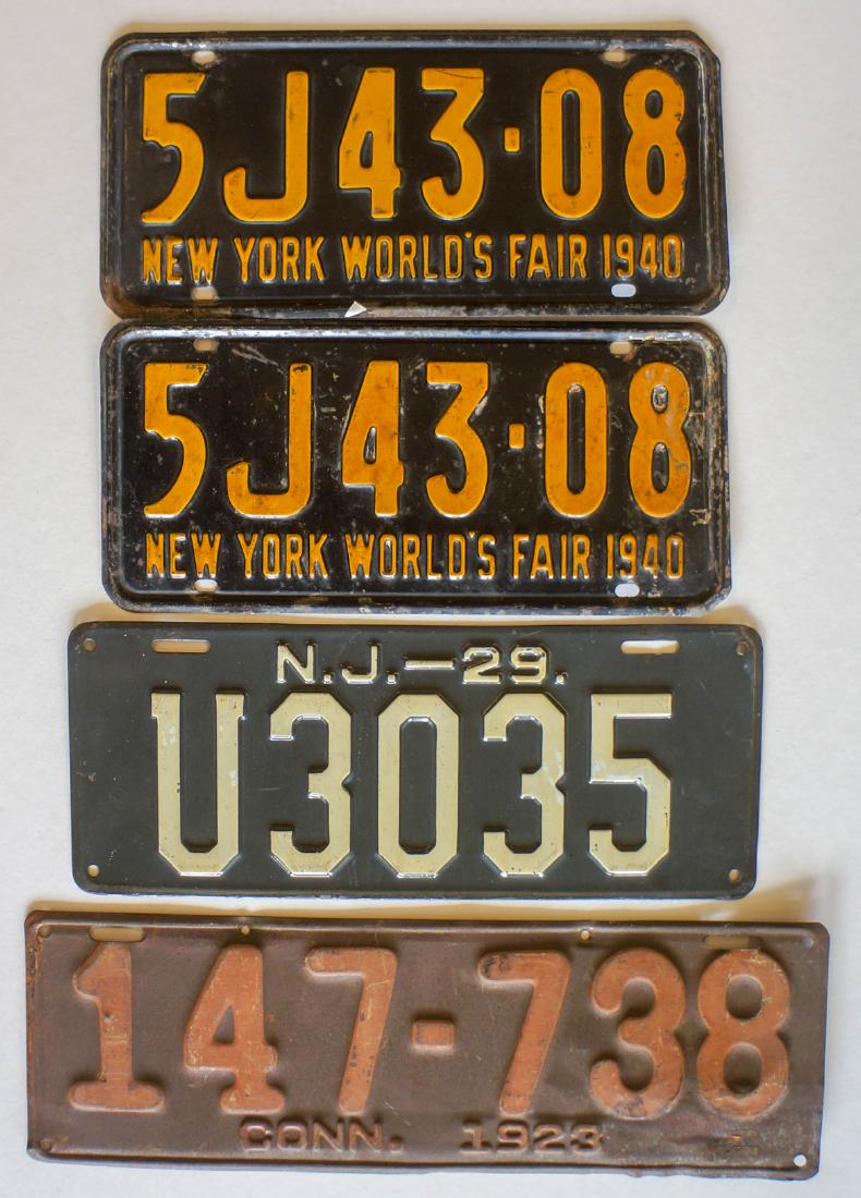 Four Old License Plates, New York and More