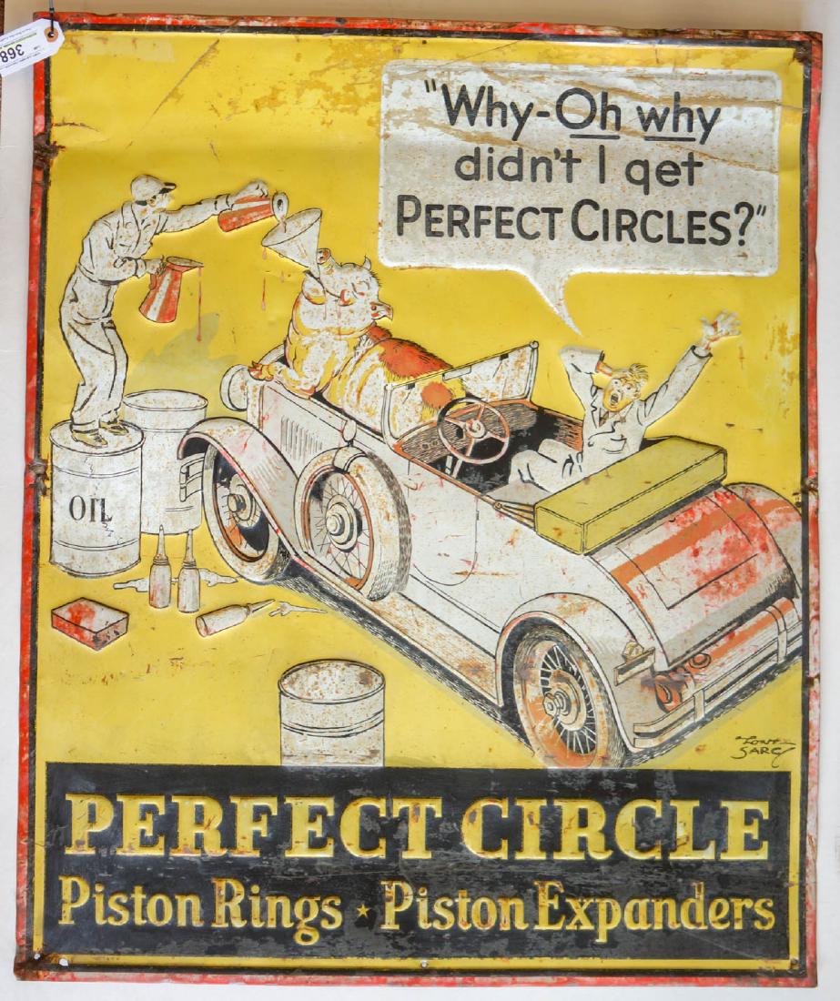 Perfect circle piston rings metal sign