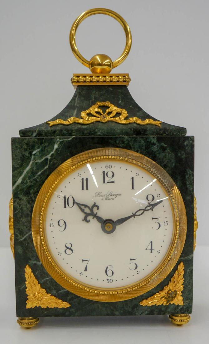 Green Marble Hour Lavigne Paris Clock