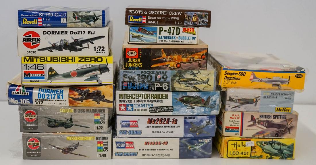 A Group of 17 Fighter Plane Model Kits (1 of 1)