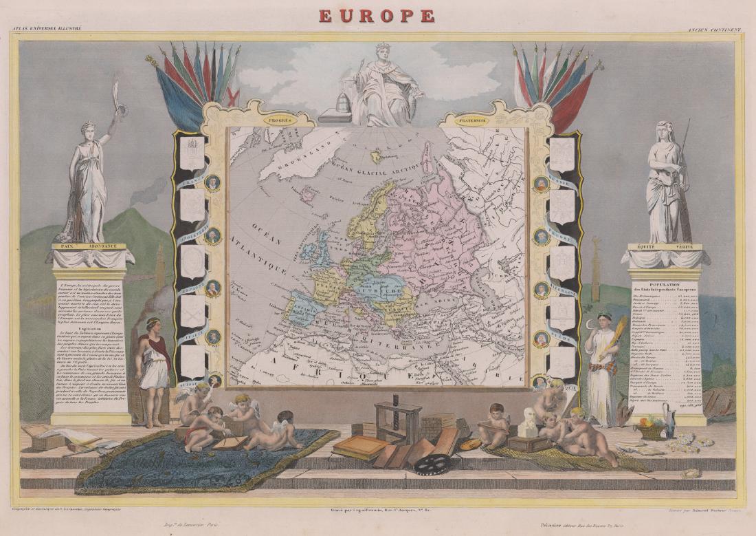Europe Map Atlas Universel Illustre' (1 of 3)