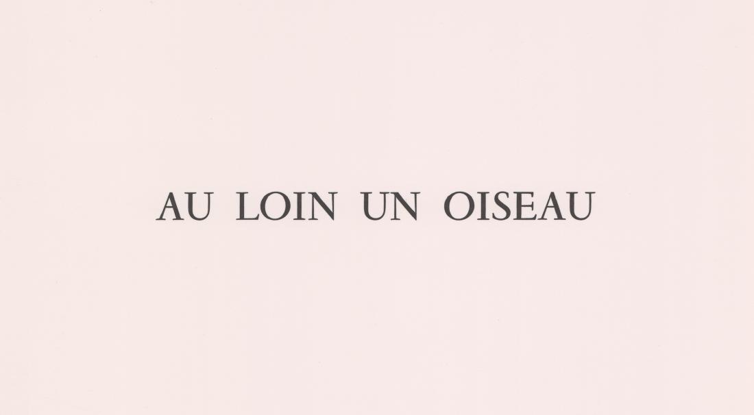 Avigdor Arikha; Five Original Etchings Signed: Samuel Beckett; Au Loin Un Oiseau with Five Original Etchings by Avigdor Arikha pencil signed. 1973. Limited edition #12/90 signed by Beckett. The Double Elephant Press, New York. Approximately 17" x