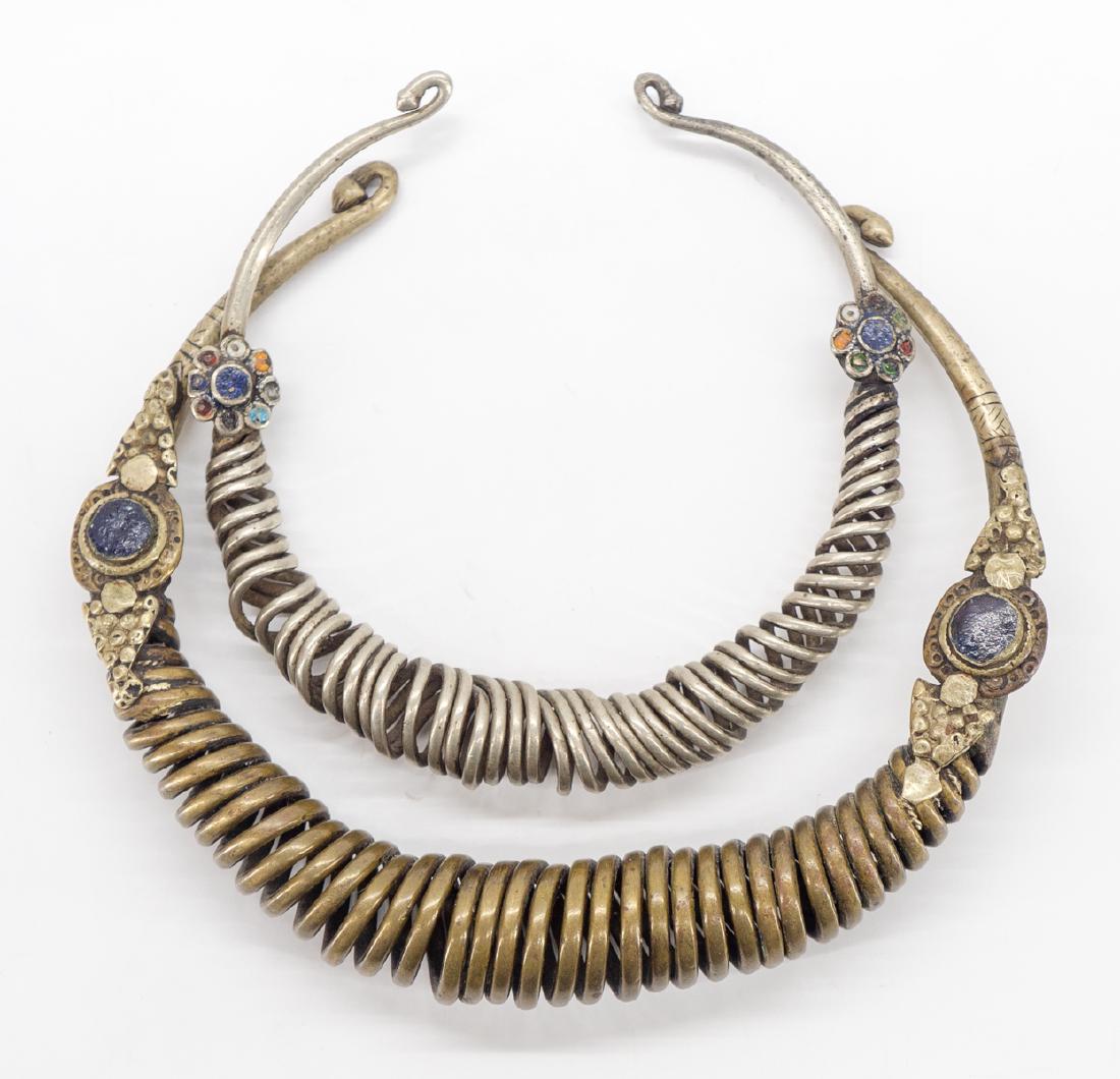 Two Middle Eastern Heavy Coiled Tribal Necklaces (1 of 5)
