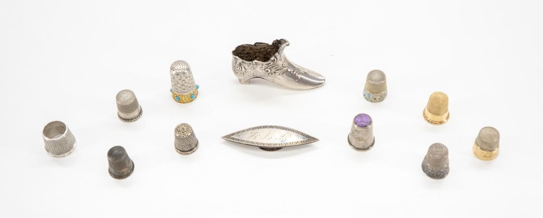 Group of Sterling Thimbles and Sewing Items (1 of 4)