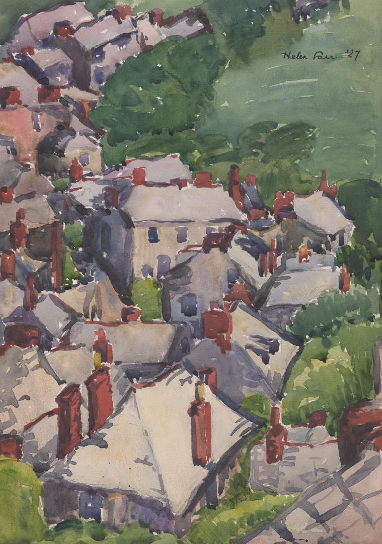 Helen Farr Watercolor Pen Signed 1927 (1 of 4)