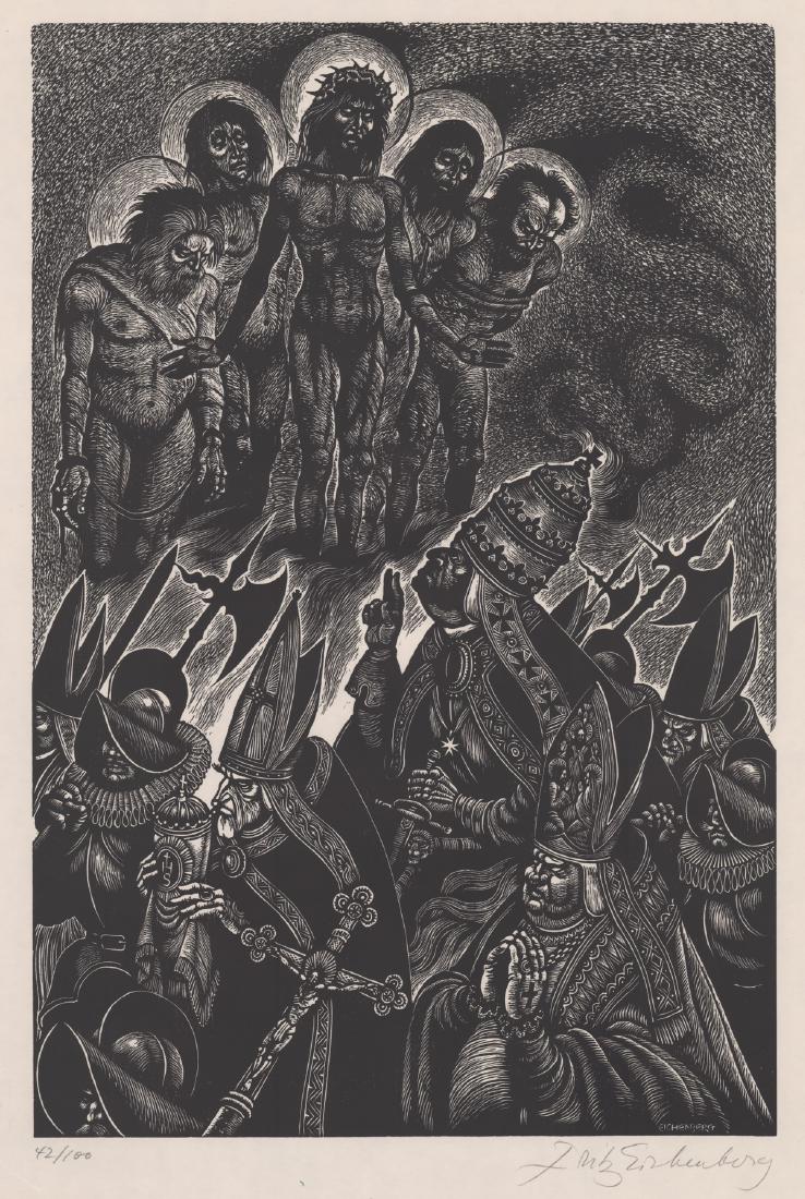 Fritz Eichenberg Pencil Signed Wood Engraving (1 of 4)