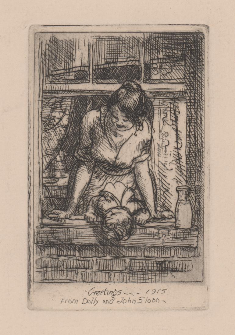 John Sloan Greeting Card 1915 Etching (1 of 4)