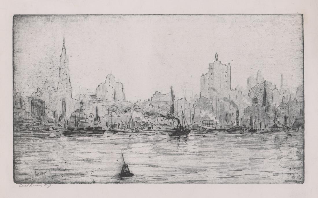 Louis Leon Dolice East River, New York Etching (1 of 4)