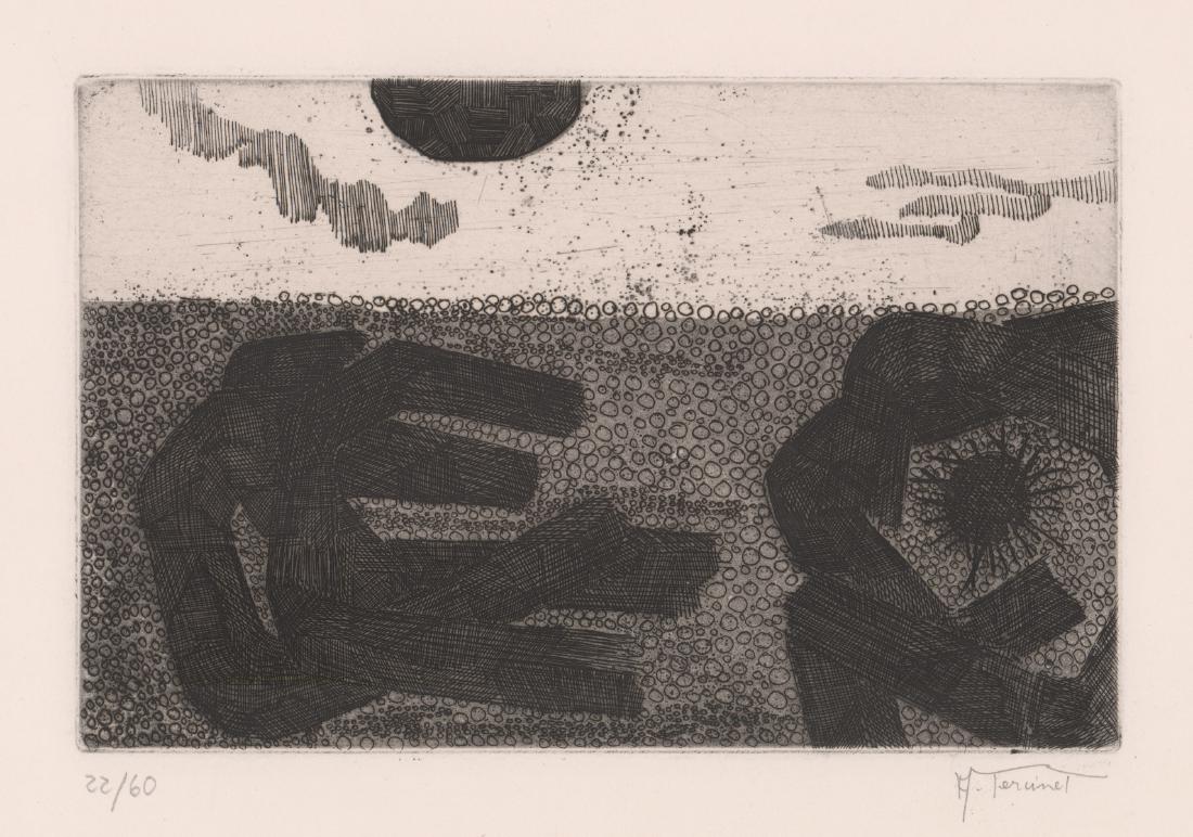 Modern Illegibly Signed Etching (1 of 4)