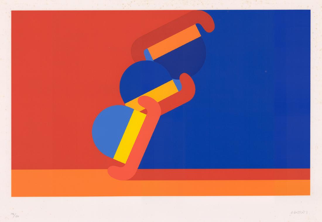 Illegibly Signed Screen Print In Colors (1 of 5)