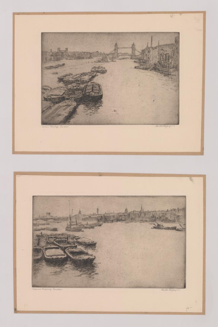 Bertha E. Jaques Two Signed Etchings (1 of 3)