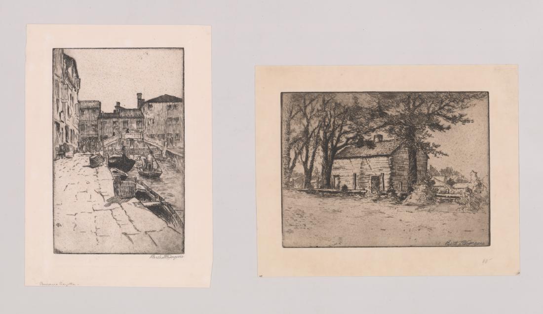 Bertha E. Jaques Two Signed Etchings (1 of 4)
