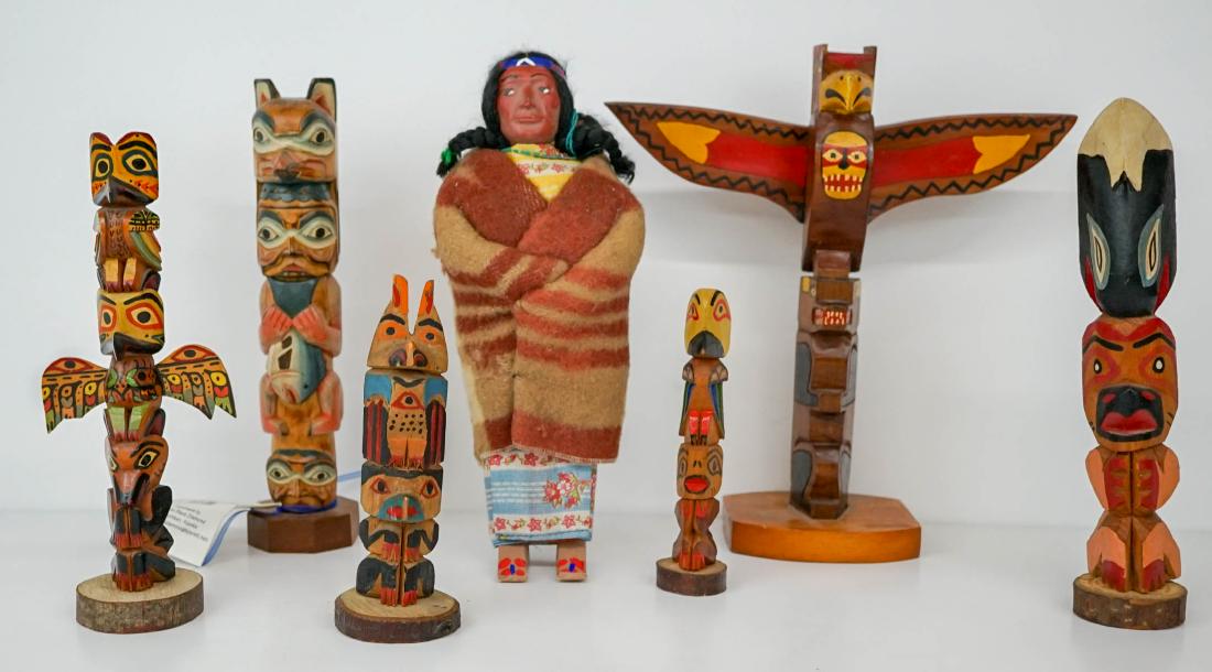 Native American Carved Totems and Skookum Doll (1 of 17)